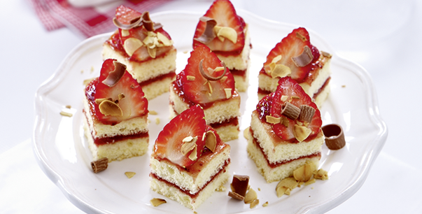 Petits Fours confectionery with strawberries