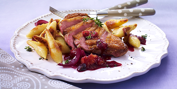 Breast of duck with plum sauce